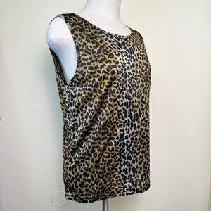 GI GANTEE Leopard Print Sleeveless Blouse Large